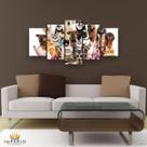 Quadros Decorativos Cães E Gatos Pets Hd Quarto Sala Kit