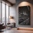 Quadros Decorativos Cidade Noturna 40x60 Moderno Luxo Sala Quarto Escritório