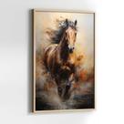 Quadros Decorativos com com Moldura Cavalos Correndo Pintura Arte Vertical para Sala Quarto Decoração