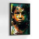 Quadros Decorativos com com Moldura Indio Arte Amazonas Vertical para Sala Quarto Decoração
