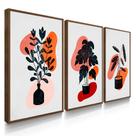 Quadros Decorativos com Moldura Abstrato Flores Abstratas Vaso