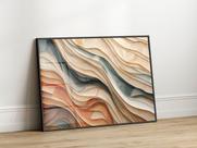 Quadros Decorativos com Moldura Acrilico Cristal Abstrato Tons Moderno para Sala Quarto e Escritório Horizontal