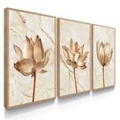 Quadros Decorativos com Moldura Sala Quarto Abstrato Flores Quartzo