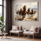 Quadros decorativos com Moldura Sala Quarto Cavalos Correndo Cavalo Luxo Grande Hall
