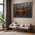 Quadros decorativos com Moldura Sala Quarto Colheres Tempero Cozinha Grande Hall