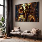 Quadros decorativos com Moldura Sala Quarto Esfinge Egito Dourada Grande Hall