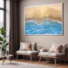 Quadros decorativos com Moldura Sala Quarto Praia Mar Areia Grande Hall