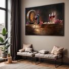 Quadros decorativos com Moldura Sala Quarto Vinho Cozinha Grande Hall