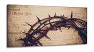 Quadros Decorativos Coroa de Espinhos Jesus Sala em Tecido Canvas 130x60