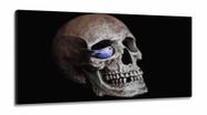 Quadros Decorativos Cranio Rock Caveira Quarto em Tecido Canvas 130x60