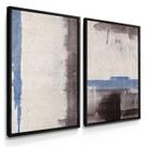 Quadros Decorativos Dupla Abstrato Cimento Com Moldura