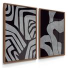 Quadros Decorativos Dupla Abstrato Cinza 55X40 Com Vidros Quadros Decorativos Dupla Abstrato Cinza 55X40 Com Vidros