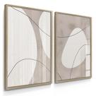 Quadros Decorativos Dupla Arte Moderna Abstrato Claro Sala Luxo com Moldura Quadros Decorativos Dupla Arte Moderna Abstrato Claro Sala Luxo com Moldura