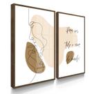 Quadros Decorativos Dupla Casal Escandinavo 55X40 Com Moldura Quadros Decorativos Dupla Casal Escandinavo 55X40 Com Moldura
