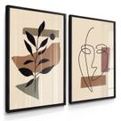 Quadros Decorativos Dupla Flores Escandinavo Com Moldura Quadros Decorativos Dupla Flores Escandinavo Com Moldura