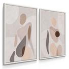 Quadros Decorativos Dupla Mulher Abstrato 55X40 Com Moldura