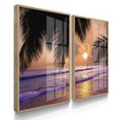 Quadros Decorativos Dupla Praia Roxa Com Moldura