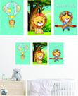 Quadros Decorativos em MDF Leãozinho Aviador Cute Baby