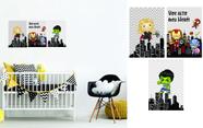 Quadros Decorativos em MDF Vingadores Cute Baby