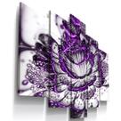 Quadros Decorativos Flor Digital Roxo Sala Quarto