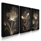 Quadros Decorativos Flor Marrom 70X50 Com Vidros