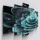 Quadros Decorativos Flor Verde Digital Sala