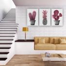 Quadros Decorativos Floral Cacto Tam instalado 180x60cm