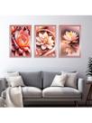 Quadros Decorativos Flores Vermelha Pétalas Rosas Quarto Sala