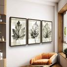 Quadros Decorativos Folha Seca Pinceladas Moderno