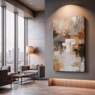 Quadros Decorativos Fragmentos de Ouro 40x60 Moderno Luxo Sala Quarto Escritório