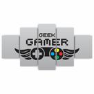 Quadros Decorativos Gamer Geek Controle Cinza Sala Quarto