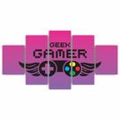 Quadros Decorativos Gamer Geek Controle Roxo Sala Quarto