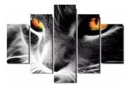 Quadros Decorativos Gato Preto Branco Lindo"