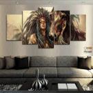 Quadros Decorativos India Cavalo 63x130mt em Tecido