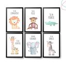 Quadros Decorativos infantil safari baby moldura e vidro