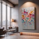 Quadros Decorativos Jardim Vibrante 130x90 Moderno Luxo Sala Quarto Escritório