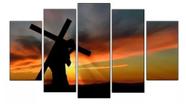 Quadros Decorativos Jesus Carregando A Cruz Por Do Sol Cristo"
