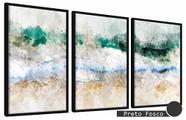 Quadros Decorativos Kit 3 Moldura e Vidro Abstrato Clássico
