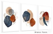 Quadros Decorativos Kit 3 Moldura e Vidro Abstrato Real