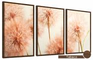 Quadros Decorativos Kit 3 Moldura e Vidro Dente Leão Sopro Quadros Decorativos Kit 3 Moldura e Vidro Dente Leão Sopro