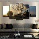 Quadros Decorativos Locomotiva - Trem 63x130mt em Tecido