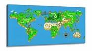 Quadros Decorativos Mapa Mario Bros Jogo Quarto em Tecido Canvas 130x60