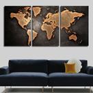 Quadros Decorativos Mapa Mundi 120 x 60 cm Quadros Decorativos Mapa Mundi 120 x 60 cm
