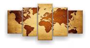Quadros Decorativos Mapa Mundi Globo Hd Quarto Sala Kit