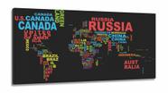 Quadros Decorativos Mapa Mundi Retrô Geografia Escola em Tecido Canvas 130x60
