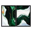 Quadros Decorativos Mármore Verde Branco 90x60 Sala Quarto