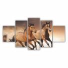 Quadros Decorativos MDF Corrida de Cavalos Marrom