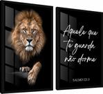 Quadros Decorativos Moldura Com Vidro Jogo Leão E Salmo