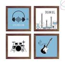 Quadros Decorativos Moldura e Vidro - musica estrela do rock