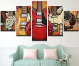 Quadros Decorativos Mosaico Guitarras"